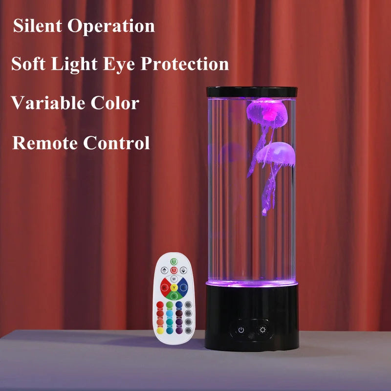 Jellyfish Lamp Color Changing Jellyfish Tank Aquarium Led Lamp Relaxing Mood Night Light USB Power/Battery Powered Drop Shipping