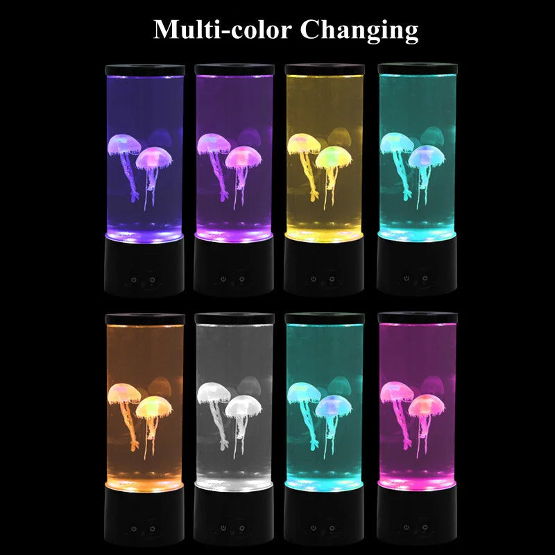 Jellyfish Lamp Color Changing Jellyfish Tank Aquarium Led Lamp Relaxing Mood Night Light USB Power/Battery Powered Drop Shipping