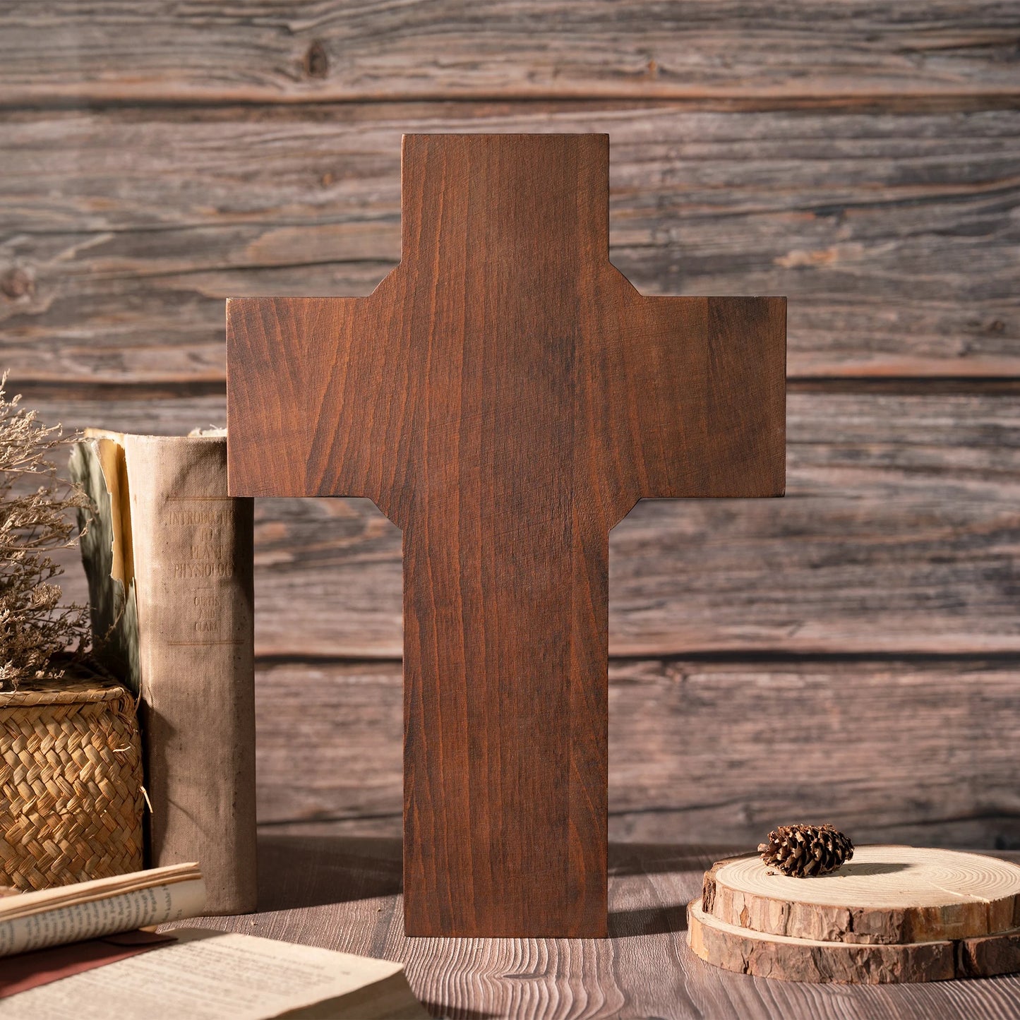 Jesus Ascension cross, statue of Jesus on the cross, decorative Christian cross, religious saint, catholic easter gift baptism