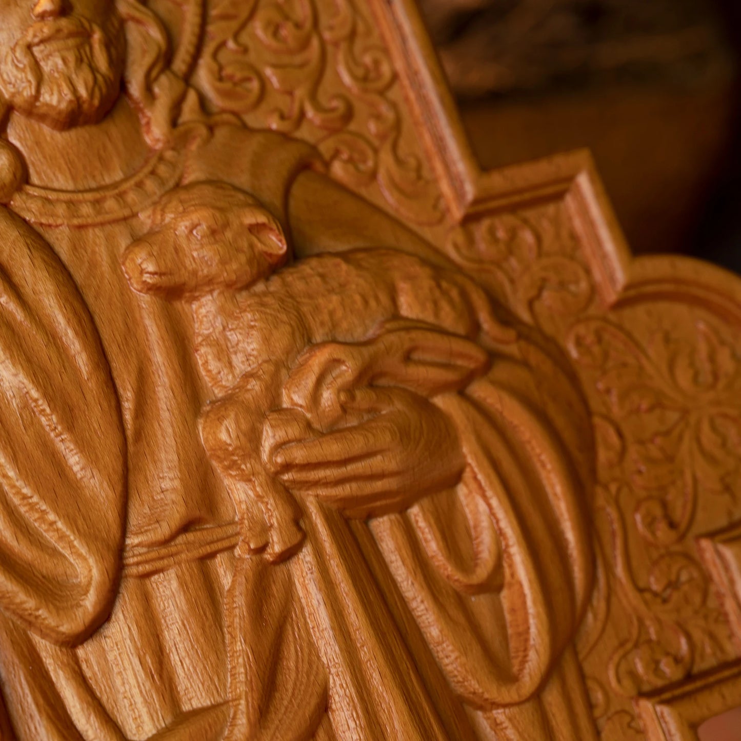 Jesus Christ Shepherd Wood Plaque Good Shepherd Religious Gift Wood Carved Christian Wall Art Decoration Image of Catholic Saint