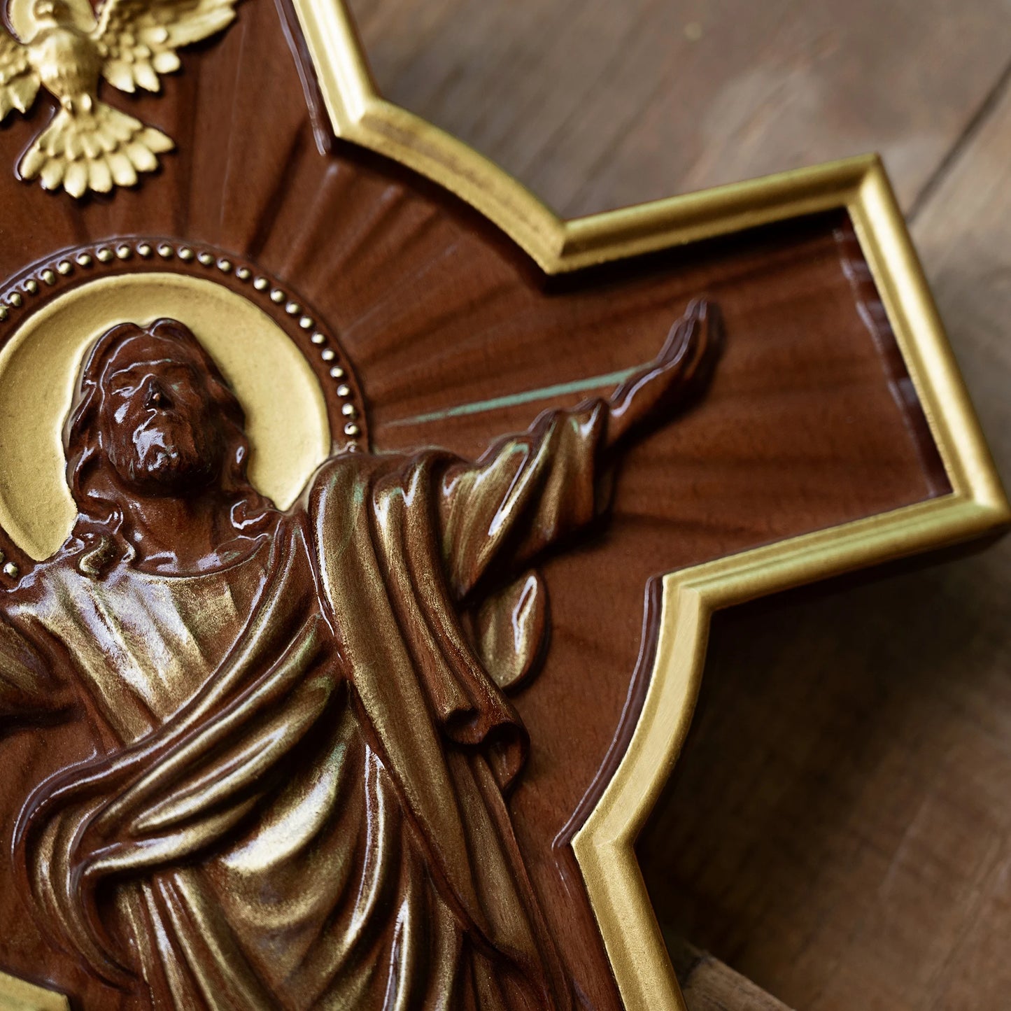 Jesus Christ Wooden Cross Wall Decor Home Church Catholic Cross Solid Wood Carving Christian Wall Cross Religious Easter Gift