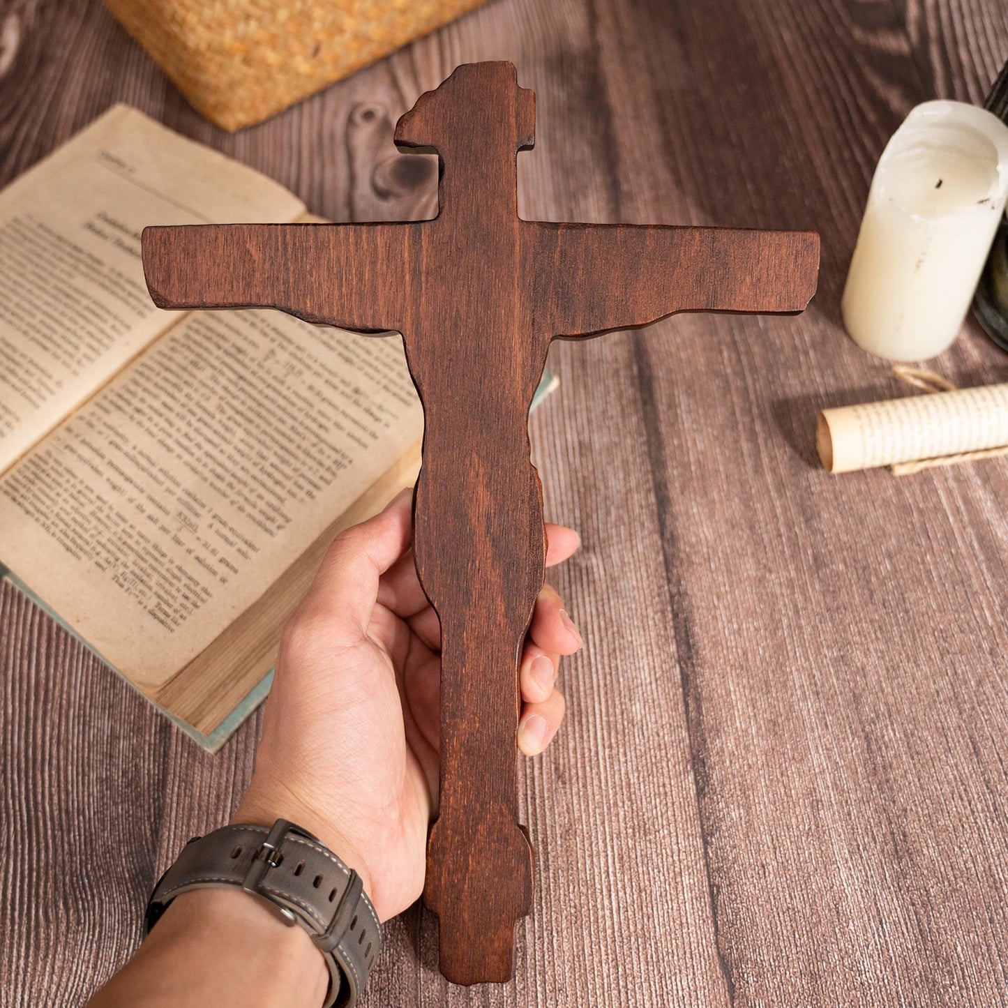 Jesus Crucifix Catholic Cross, Wooden Cross, Wall Saint, Jesus, Christ Decoration, Church, Baptism, Gift