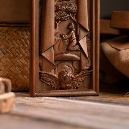 Jesus Easter Cross Wood Carving Indoor Wall Decor Wooden Cross Christian Wall Cross Religion Baptism Easter Gift
