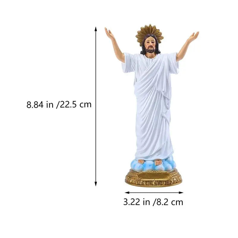 Jesus Figurine Decor Statue Gift Religious Inspirational Figurines Satan Sculpture Christ Sacred Figure Heart Home Catholic