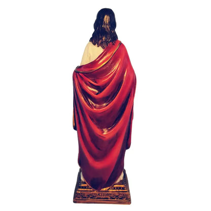Jesus Statue Sacred Heart Figure Resin Sculpture Savior Figurine Catholic Christian Religious Gift Home Chapel Decoration