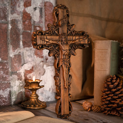 Jesus Wooden Cross Crucifix Christian Cross Jesus Christ Ornament Catholic Religious Prayer Decor Wall Hangings Church Ornament
