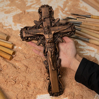 Jesus Wooden Cross Crucifix Christian Cross Jesus Christ Ornament Catholic Religious Prayer Decor Wall Hangings Church Ornament