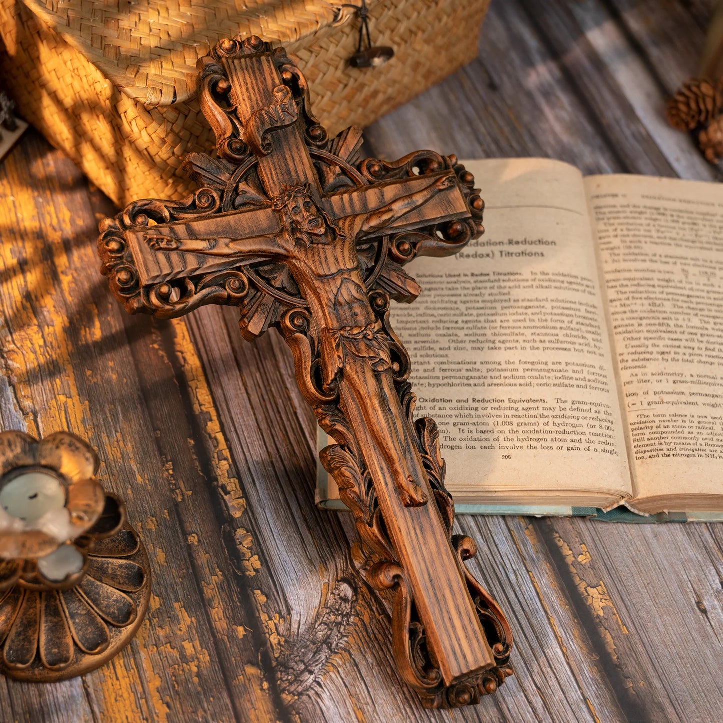 Jesus Wooden Cross Crucifix Christian Cross Jesus Christ Ornament Catholic Religious Prayer Decor Wall Hangings Church Ornament