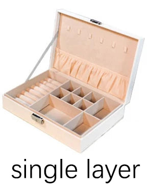 Jewelry Box Women Leather Packaging Necklace Rings Earrings Bracelet Storage Organizer Display Gift Box Case