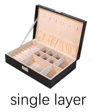 Jewelry Box Women Leather Packaging Necklace Rings Earrings Bracelet Storage Organizer Display Gift Box Case