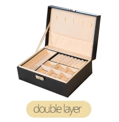 Jewelry Box Women Leather Packaging Necklace Rings Earrings Bracelet Storage Organizer Display Gift Box Case