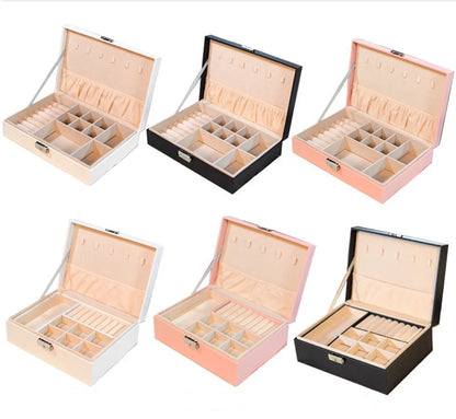 Jewelry Box Women Leather Packaging Necklace Rings Earrings Bracelet Storage Organizer Display Gift Box Case