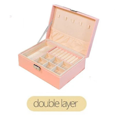 Jewelry Box Women Leather Packaging Necklace Rings Earrings Bracelet Storage Organizer Display Gift Box Case