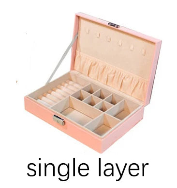 Jewelry Box Women Leather Packaging Necklace Rings Earrings Bracelet Storage Organizer Display Gift Box Case