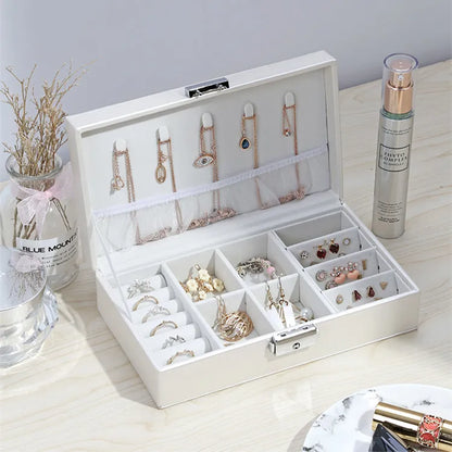 Jewelry Box Women Leather Packaging Necklace Rings Earrings Bracelet Storage Organizer Display Gift Box Case