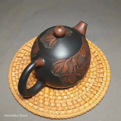 Jianshui Clay Pure Handmade  Carving Longdan TeaPot(Not Yixing Zisha) Ceramic  Kung Fu Tea Set Drinkware Tea Ceremony
