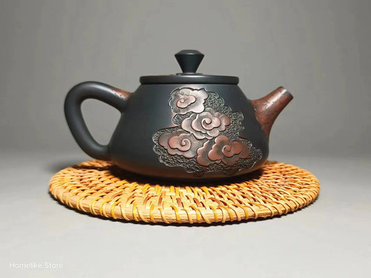 Jianshui Clay Pure Handmade  Carving Shipiao TeaPot(Not Yixing Zisha) Ceramic  Kung Fu Tea Set Drinkware Tea Ceremony