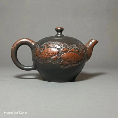Jianshui Clay Pure Handmade Lotus Carving Longdan TeaPot(Not Yixing Zisha) Ceramic  Kung Fu Tea Set Drinkware Tea Ceremony