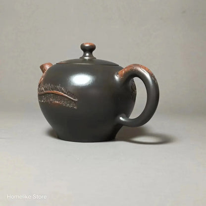 Jianshui Clay Pure Handmade Lotus Carving Longdan TeaPot(Not Yixing Zisha) Ceramic  Kung Fu Tea Set Drinkware Tea Ceremony