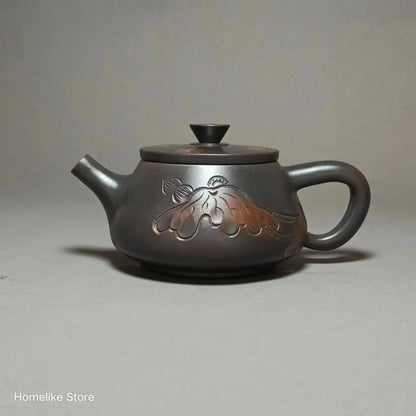 Jianshui Clay Pure Handmade Lotus Carving TeaPot(Not Yixing Zisha) Ceramic  Kung Fu Tea Set Drinkware Tea Ceremony