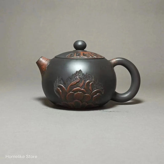 Jianshui Clay Pure Handmade Lotus Carving TeaPot(Not Yixing Zisha) Ceramic  Kung Fu Tea Set Drinkware Tea Ceremony