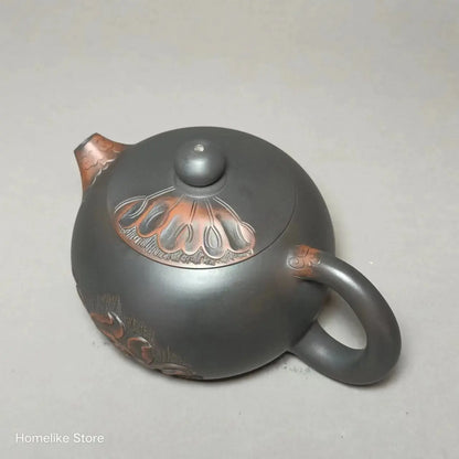 Jianshui Clay Pure Handmade Lotus Carving TeaPot(Not Yixing Zisha) Ceramic  Kung Fu Tea Set Drinkware Tea Ceremony
