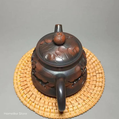 Jianshui Clay Pure Handmade Lotus Full Carving TeaPot(Not Yixing Zisha) Ceramic  Kung Fu Tea Set Drinkware Tea Ceremony