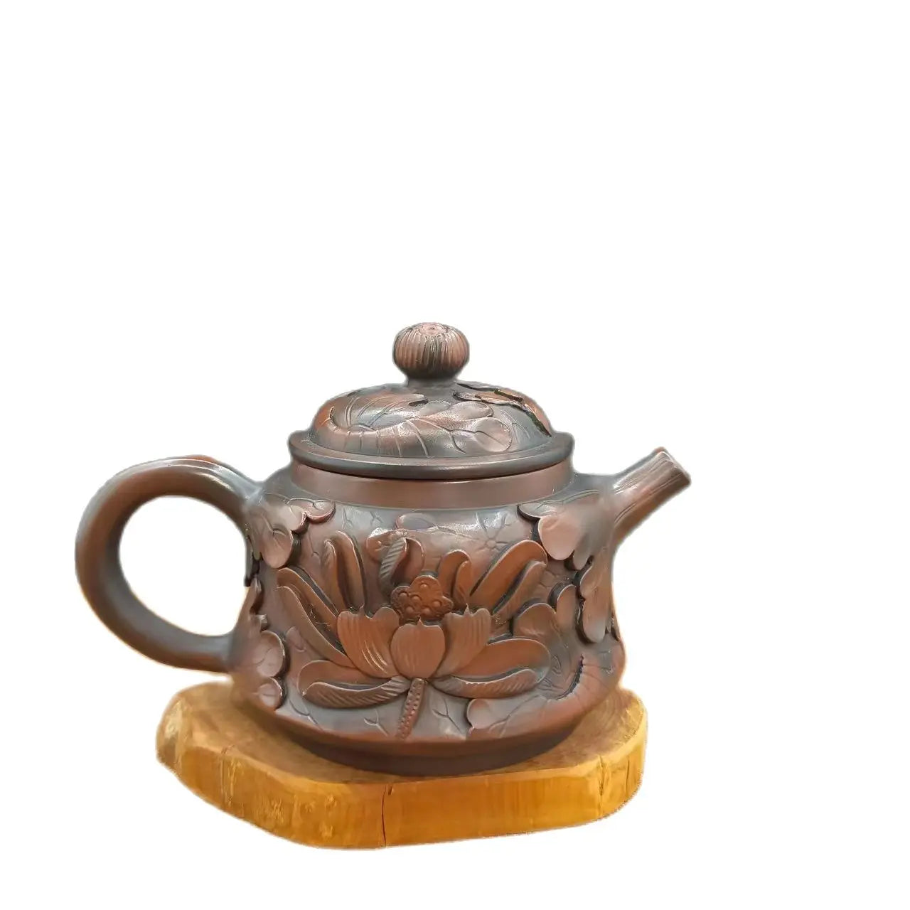 Jianshui Clay Pure Handmade Lotus Full Carving TeaPot(Not Yixing Zisha) Ceramic  Kung Fu Tea Set Drinkware Tea Ceremony