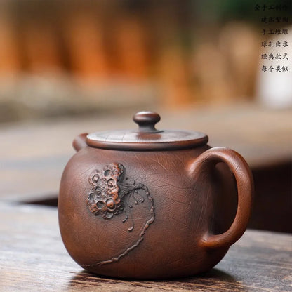 Jianshui Handmade Full Carving Lotus seed head filling Tea Pot(Not Yixing Zisha) Kung Fu Tea Set Drinkware Tea Ceremony