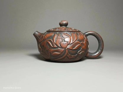 Jianshui Handmade Full Carving Xishi filling Tea Pot(Not Yixing Zisha) Kung Fu Tea Set Drinkware Tea Ceremony