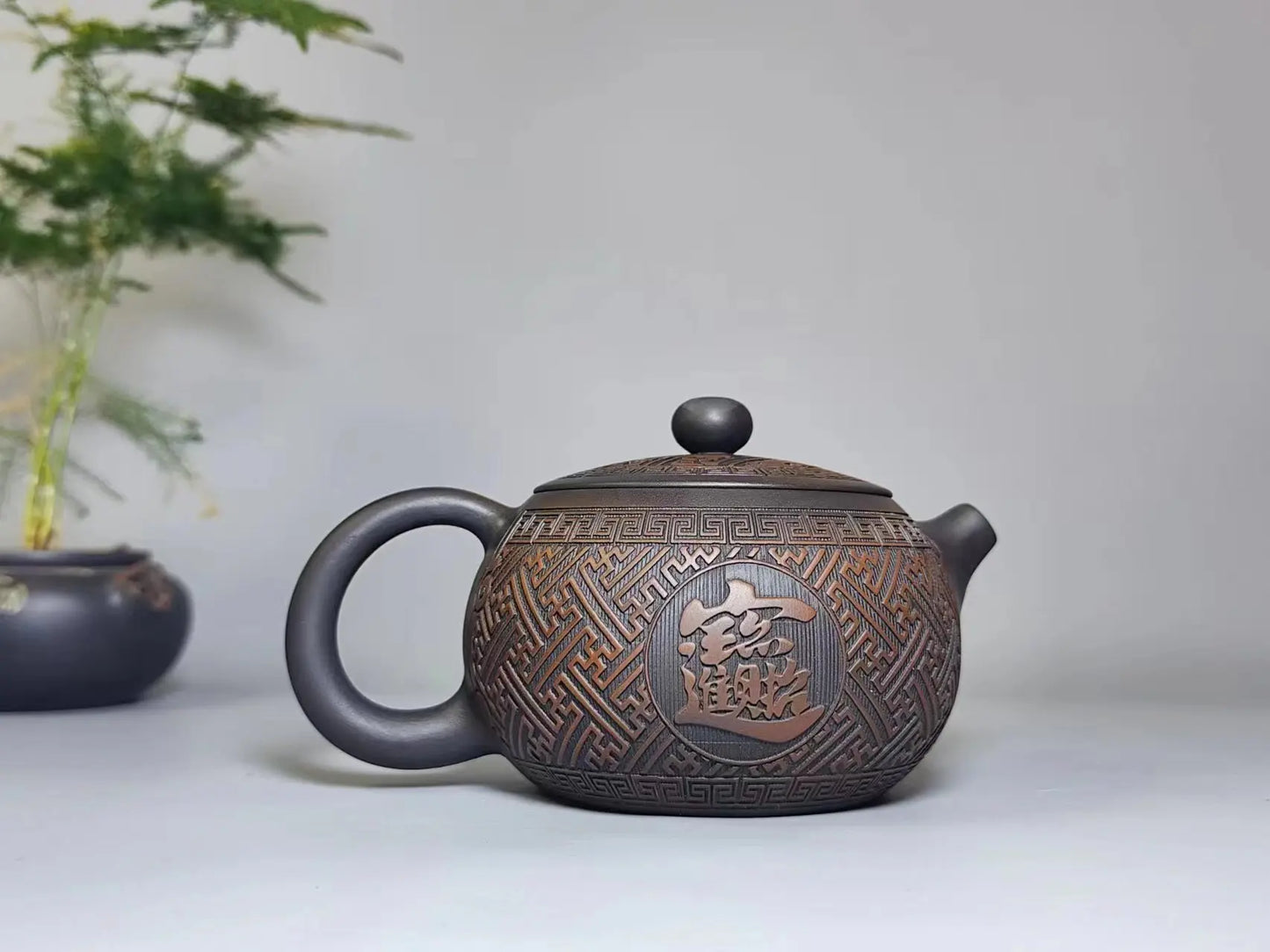 Jianshui Handmade Full Carving Xishi filling Tea Pot(Not Yixing Zisha) Kung Fu Tea Set Drinkware Tea Ceremony