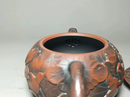 Jianshui Handmade Full Carving Xishi filling Tea Pot(Not Yixing Zisha) Kung Fu Tea Set Drinkware Tea Ceremony
