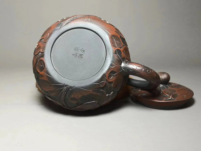 Jianshui Handmade Full Carving Xishi filling Tea Pot(Not Yixing Zisha) Kung Fu Tea Set Drinkware Tea Ceremony