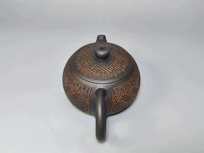 Jianshui Handmade Full Carving Xishi filling Tea Pot(Not Yixing Zisha) Kung Fu Tea Set Drinkware Tea Ceremony