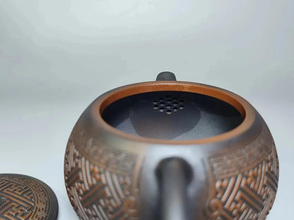 Jianshui Handmade Full Carving Xishi filling Tea Pot(Not Yixing Zisha) Kung Fu Tea Set Drinkware Tea Ceremony