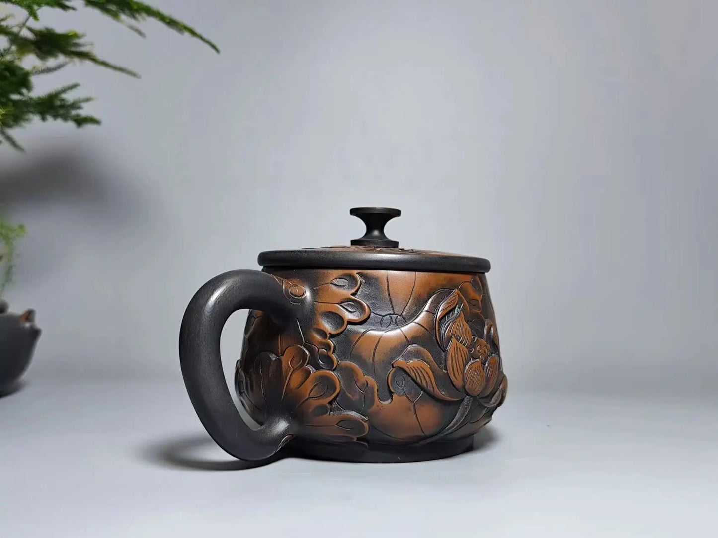 Jianshui Handmade Lotus Carving Big Mouth Shipiao filling Tea Pot(Not Yixing Zisha) Kung Fu Tea Set Drinkware Tea Ceremony