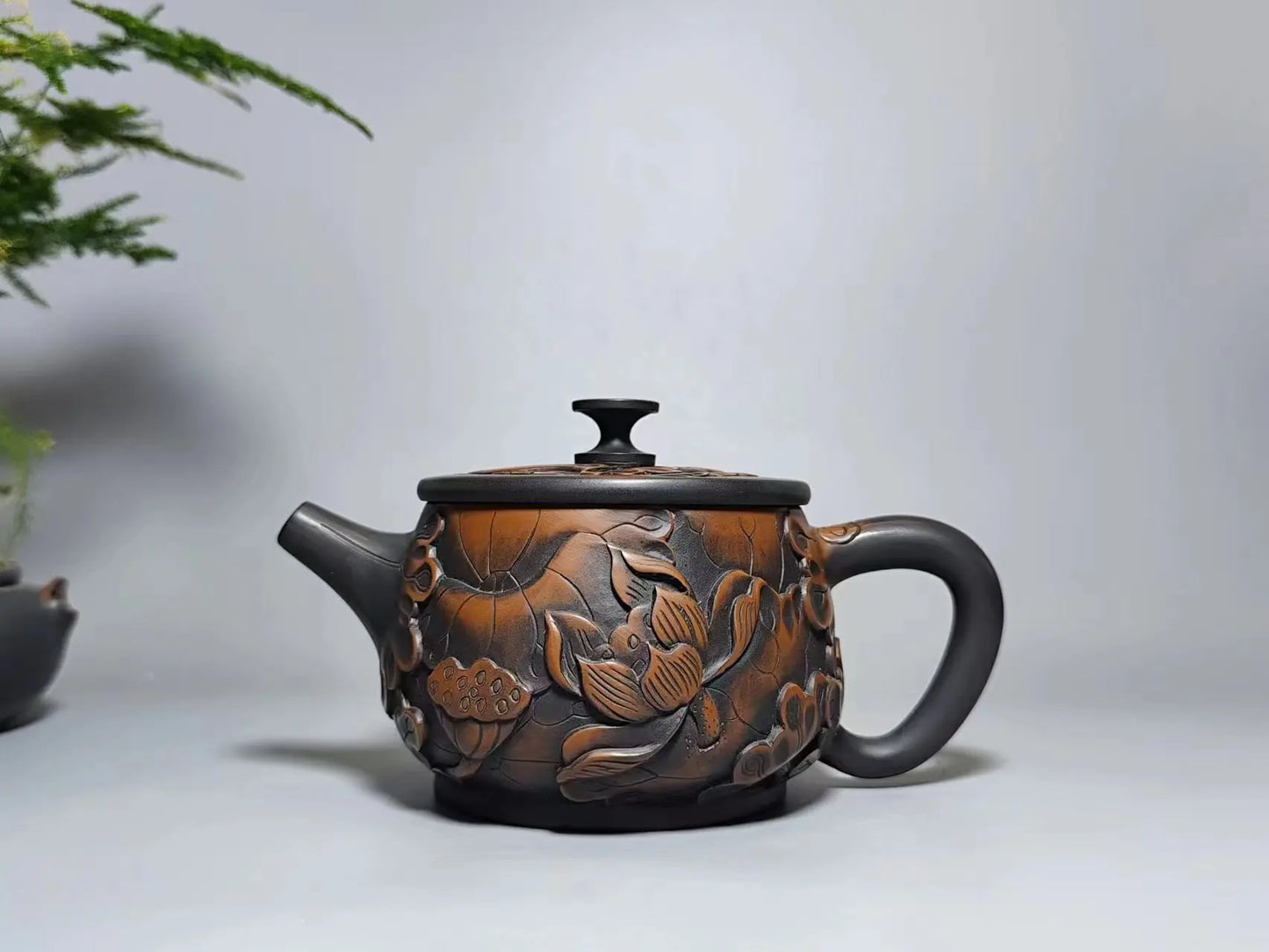 Jianshui Handmade Lotus Carving Big Mouth Shipiao filling Tea Pot(Not Yixing Zisha) Kung Fu Tea Set Drinkware Tea Ceremony