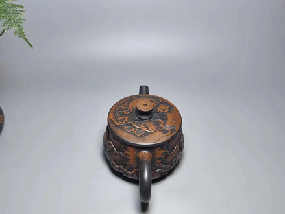 Jianshui Handmade Lotus Carving Big Mouth Shipiao filling Tea Pot(Not Yixing Zisha) Kung Fu Tea Set Drinkware Tea Ceremony