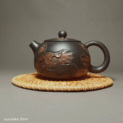 Jianshui Handmade Lotus Carving(Not Yixing Zisha Ceramic  Kung Fu Tea Set Drinkware Tea Ceremony
