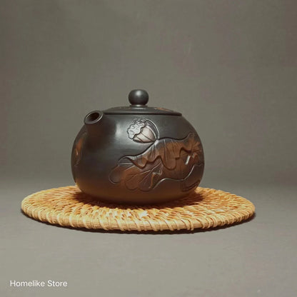 Jianshui Handmade Lotus Carving(Not Yixing Zisha Ceramic  Kung Fu Tea Set Drinkware Tea Ceremony