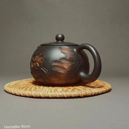 Jianshui Handmade Lotus Carving(Not Yixing Zisha Ceramic  Kung Fu Tea Set Drinkware Tea Ceremony