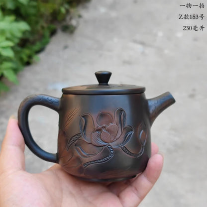 Jianshui Handmade Lotus Carving(Not Yixing Zisha Ceramic  Kung Fu Tea Set Drinkware Tea Ceremony