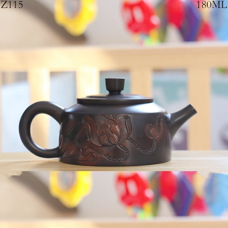 Jianshui Handmade Lotus Carving(Not Yixing Zisha Ceramic  Kung Fu Tea Set Drinkware Tea Ceremony