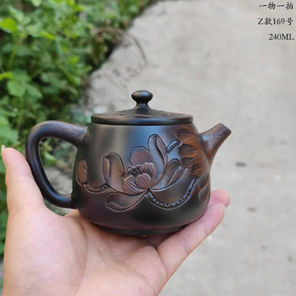 Jianshui Handmade Lotus Carving(Not Yixing Zisha Ceramic  Kung Fu Tea Set Drinkware Tea Ceremony