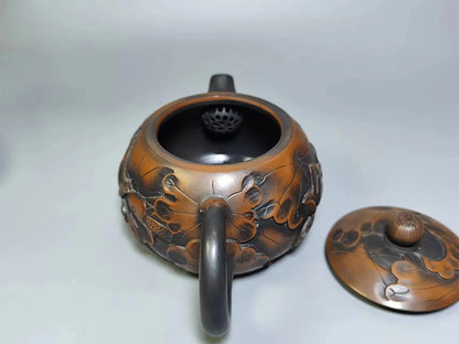 Jianshui Handmade Lotus Carving Xishi filling Tea Pot(Not Yixing Zisha) Kung Fu Tea Set Drinkware Tea Ceremony