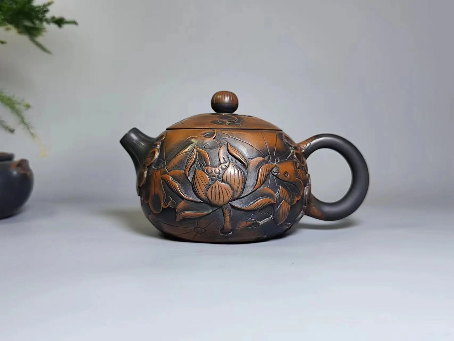 Jianshui Handmade Lotus Carving Xishi filling Tea Pot(Not Yixing Zisha) Kung Fu Tea Set Drinkware Tea Ceremony