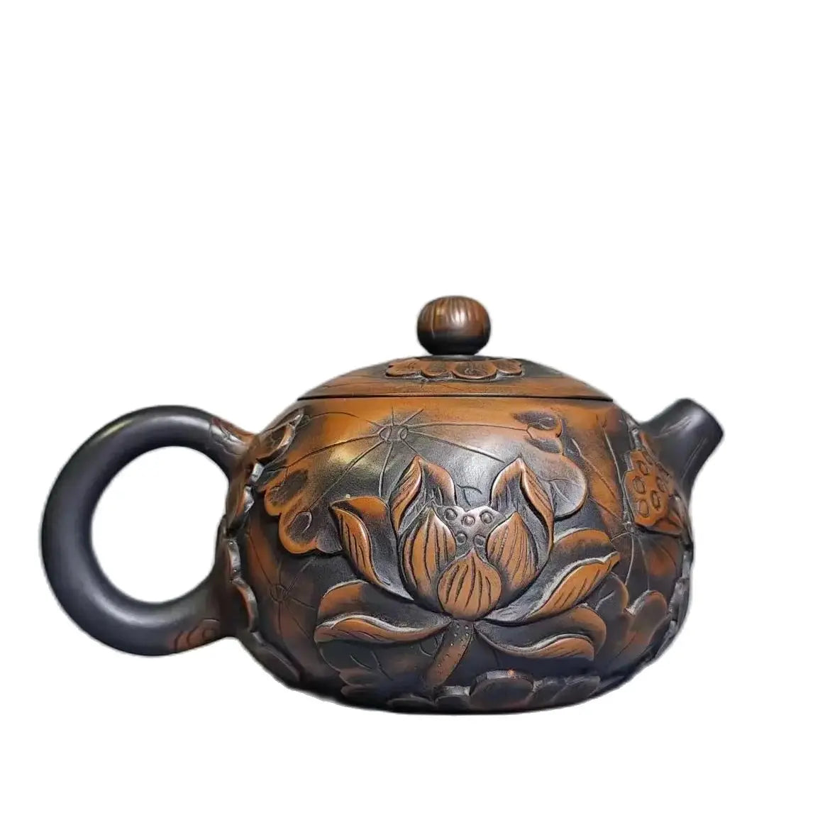 Jianshui Handmade Lotus Carving Xishi filling Tea Pot(Not Yixing Zisha) Kung Fu Tea Set Drinkware Tea Ceremony