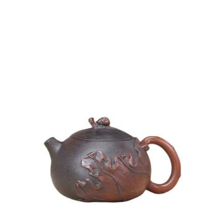 Jianshui Handmade Master Snail Lotus Leaf Carving Xishi filling Tea Pot(Not Yixing Zisha) Kung Fu Tea Set Drinkware Tea Ceremony