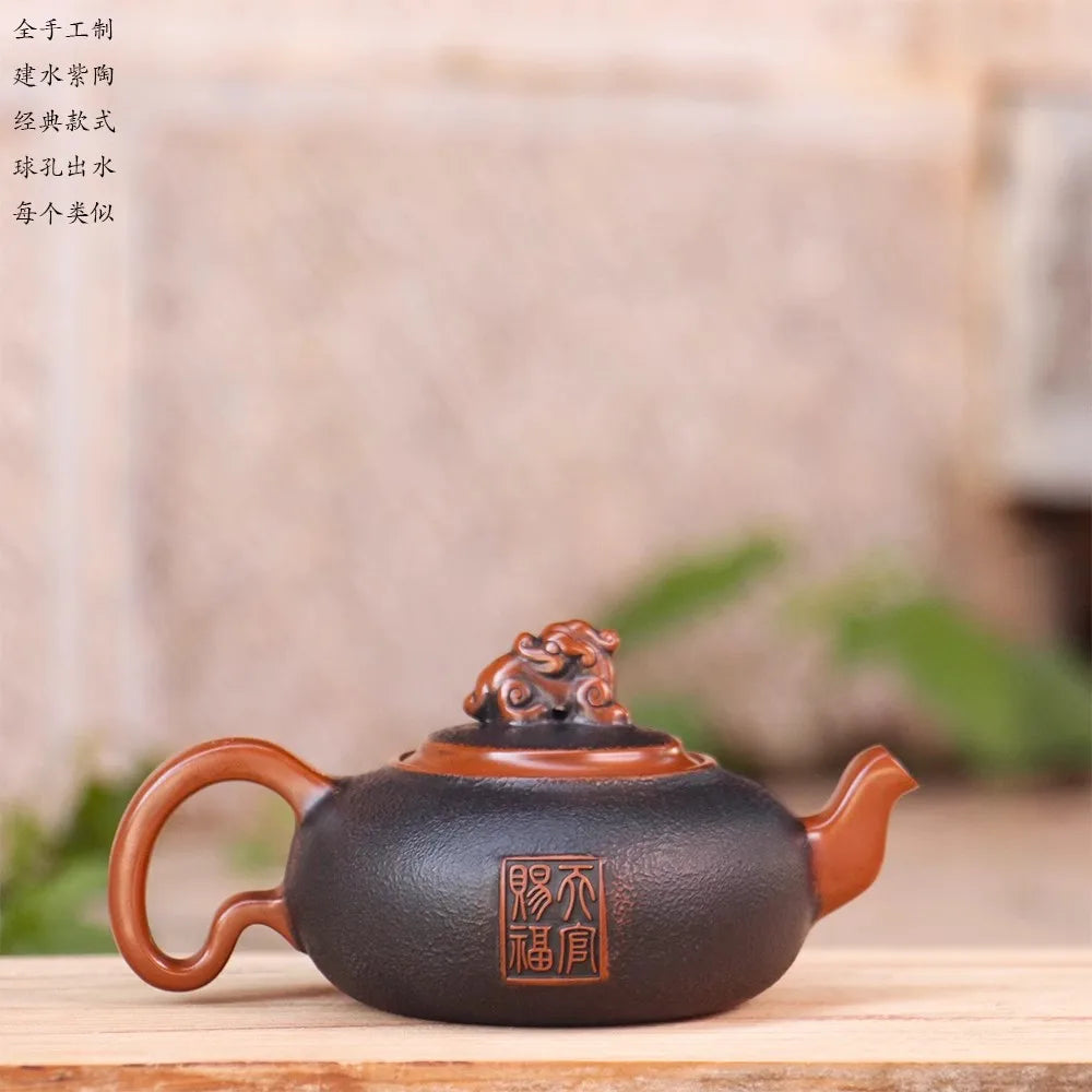 Jianshui Handmade Master Textures Carving filling Tea Pot(Not Yixing Zisha) Kung Fu Tea Set Drinkware Tea Ceremony
