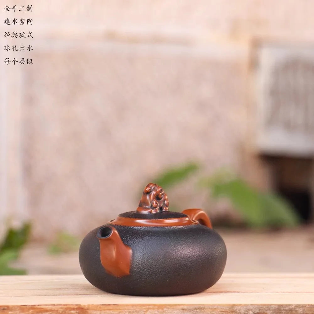 Jianshui Handmade Master Textures Carving filling Tea Pot(Not Yixing Zisha) Kung Fu Tea Set Drinkware Tea Ceremony